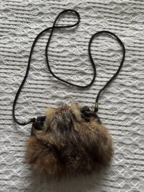 Vintage Mink and Leather small purse